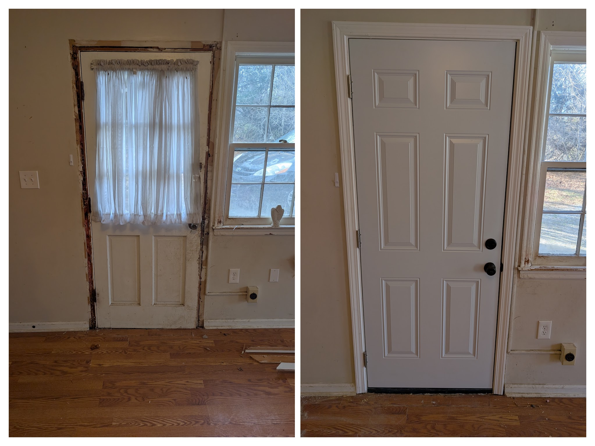 Door replacement before and after